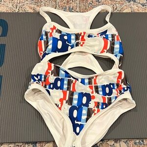 Aerie Colorful cutout one piece swim suit size Large